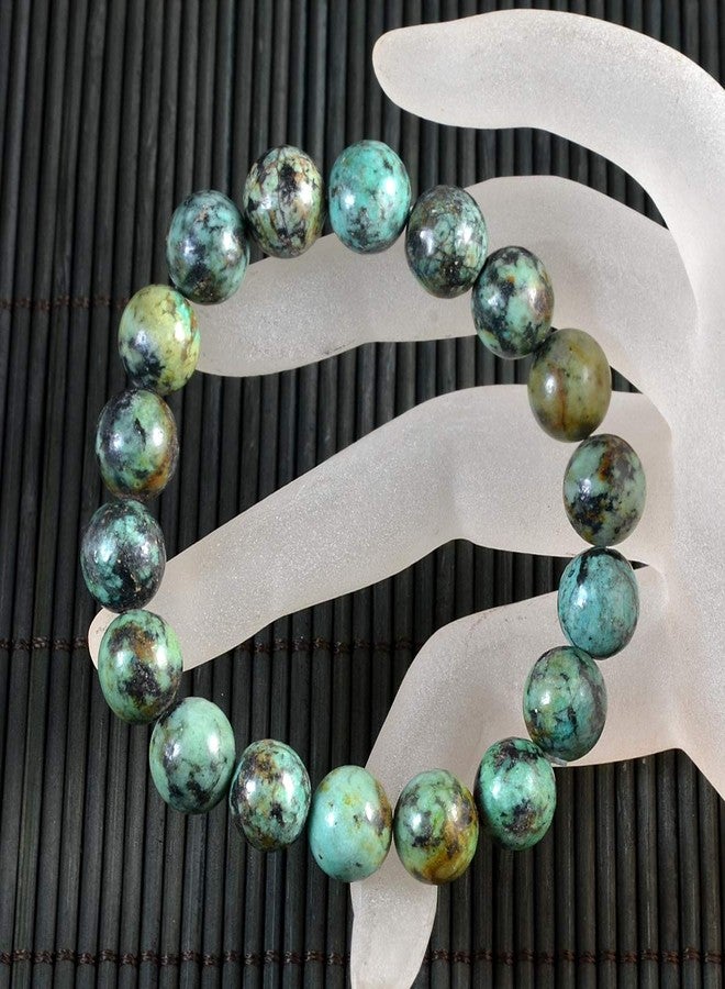 AD Beads Natural Gemstone Round Beads Stretch Bracelet Healing Reiki 10mm (African Turquoise) - Image 2