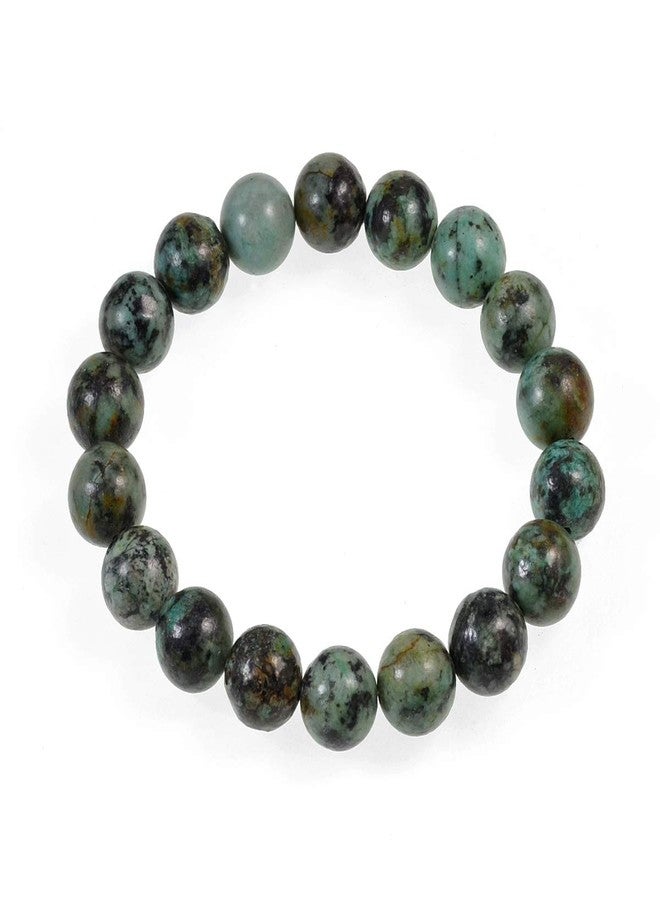 AD Beads Natural Gemstone Round Beads Stretch Bracelet Healing Reiki 10mm (African Turquoise) - Image 1