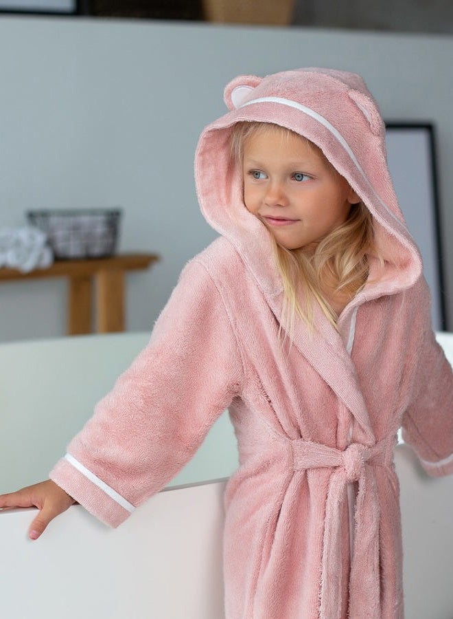 Warm Cuddles Premium Baby Robe - Ultra Soft Toddler Robe with Hood - Baby Bath Essentials - Bath Towel Robe for Baby Toddler Kid - Highly Absorbent Robe for Boys and Girls with Cute Bear Ears, Pink, 0-24 Months - Image 4