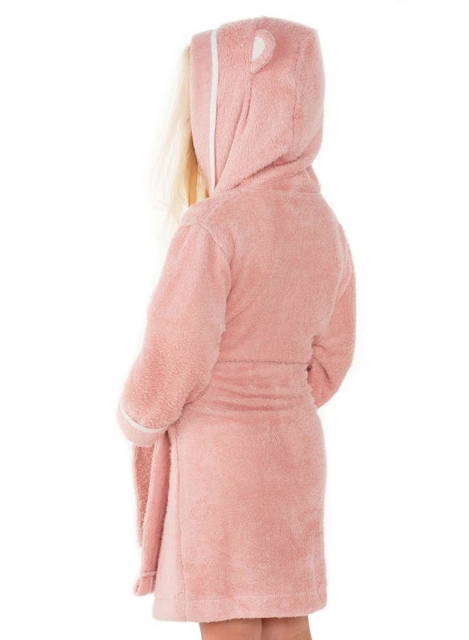 Warm Cuddles Premium Baby Robe - Ultra Soft Toddler Robe with Hood - Baby Bath Essentials - Bath Towel Robe for Baby Toddler Kid - Highly Absorbent Robe for Boys and Girls with Cute Bear Ears, Pink, 0-24 Months - Image 2