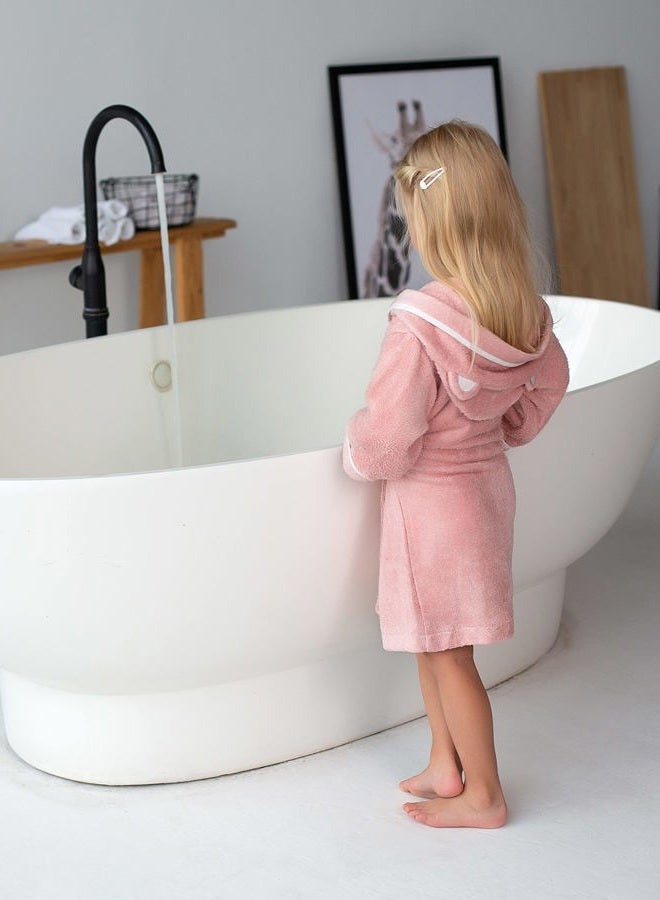 Warm Cuddles Premium Baby Robe - Ultra Soft Toddler Robe with Hood - Baby Bath Essentials - Bath Towel Robe for Baby Toddler Kid - Highly Absorbent Robe for Boys and Girls with Cute Bear Ears, Pink, 0-24 Months - Image 5