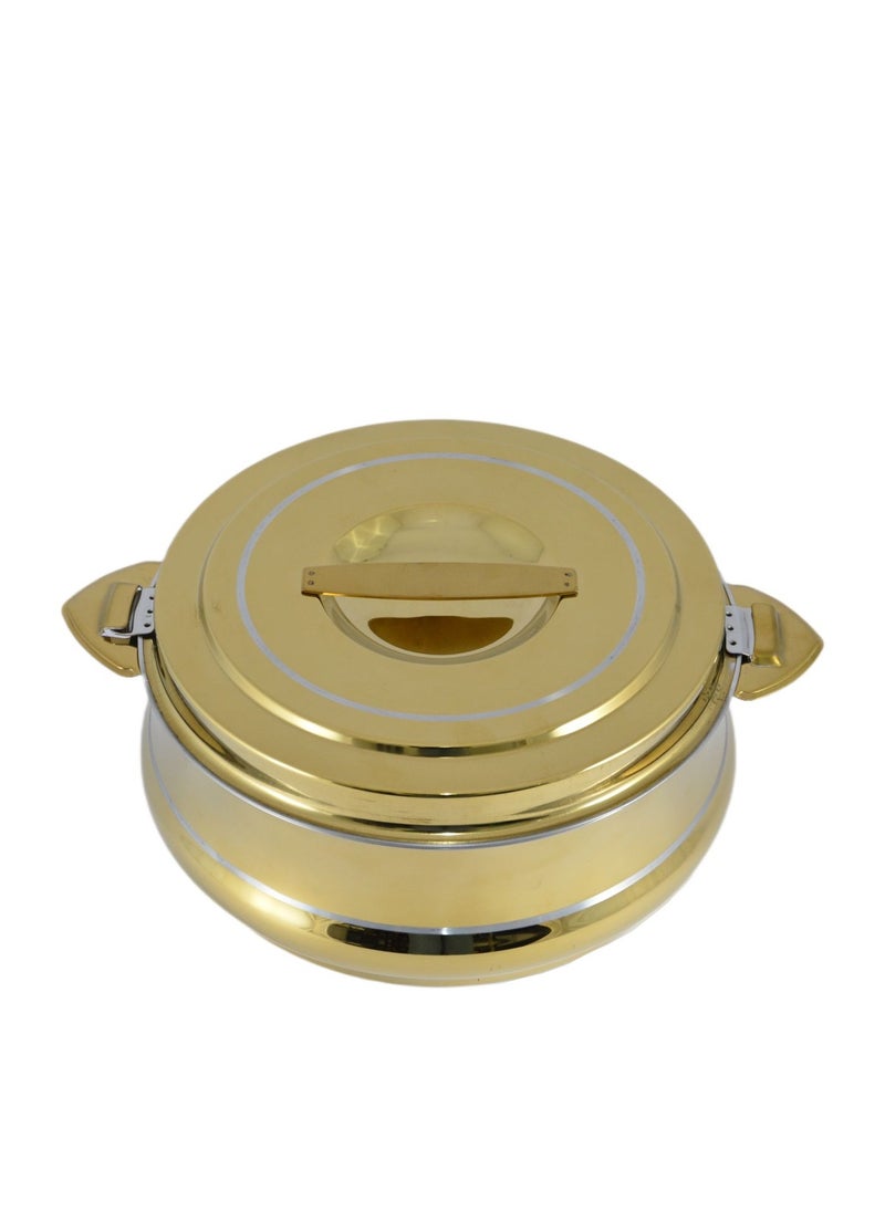 Homemaker Riyadh Hotpot 3500ml Capacity - Unique Locking Lid - High Quality Stainless Steel - Gold & Silver Line  - Image 1