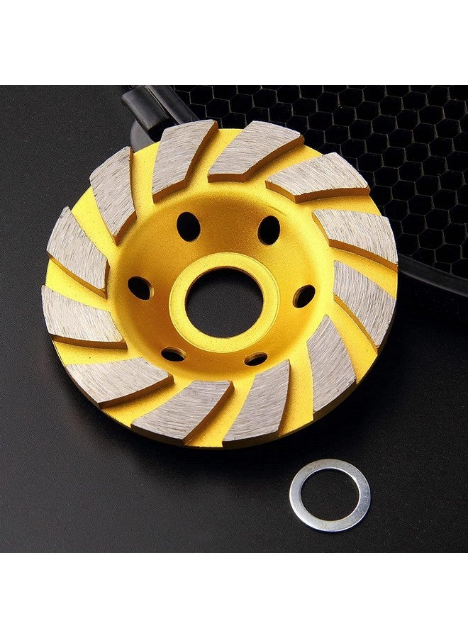 sansheng 2 Pack Concrete Grinding Wheel 4 Inch Concrete Turbo Diamond Grinding Cup Wheel 12 Segs Heavy Duty Angle Grinder Wheels for Angle Grinder