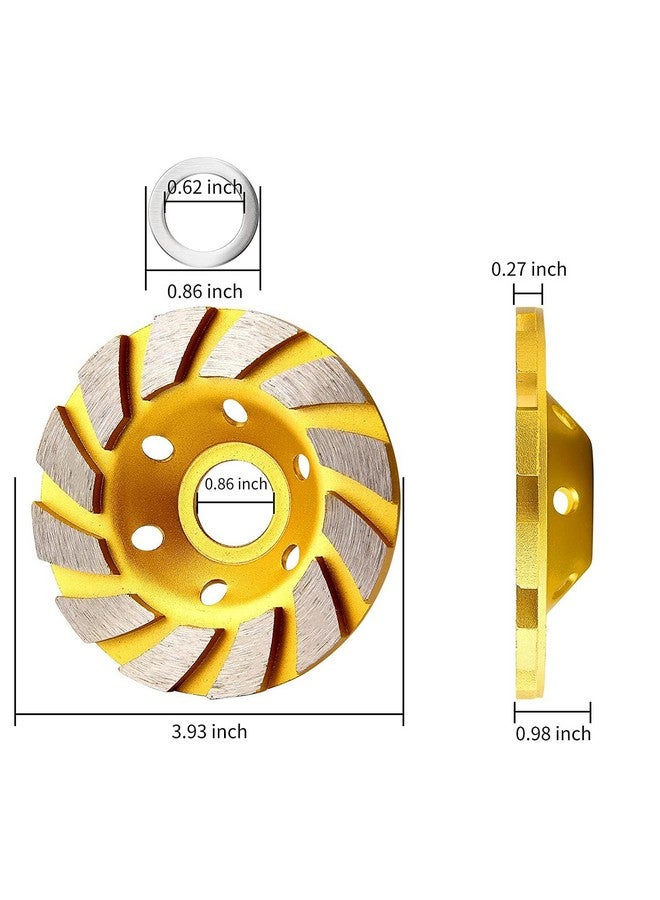 sansheng 2 Pack Concrete Grinding Wheel 4 Inch Concrete Turbo Diamond Grinding Cup Wheel 12 Segs Heavy Duty Angle Grinder Wheels for Angle Grinder
