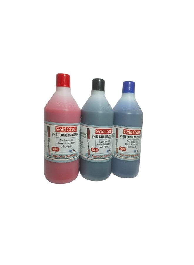 Gold Class Combo Pack of White Board Marker Ink (Red, Black, Blue) 500ML Each | Easily refillable | Suitable for Marker Pens | Suitable for Multiple Surfaces | Office & School Stationery- Set of 3 - Image 5