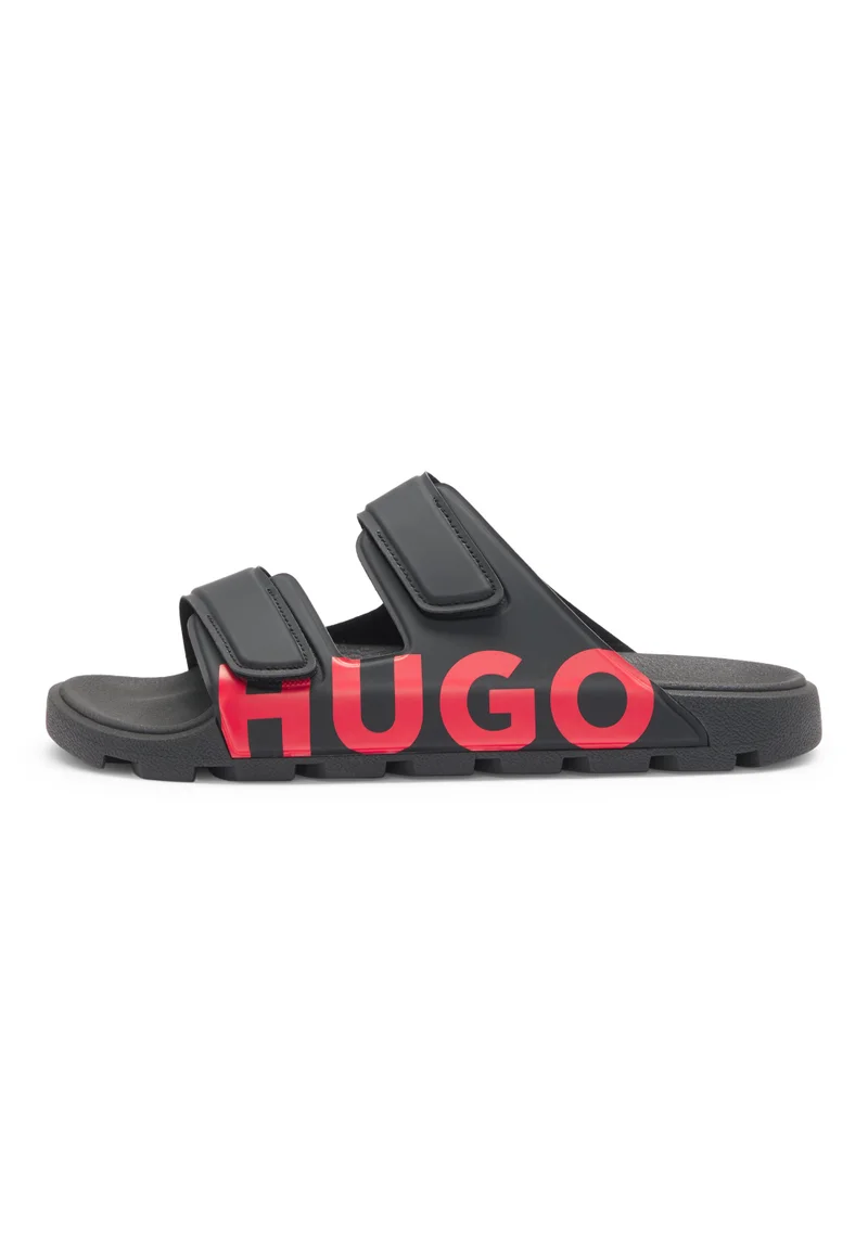 HUGO black Logo sandals with double touch-closure straps for Men | Best Price UAE