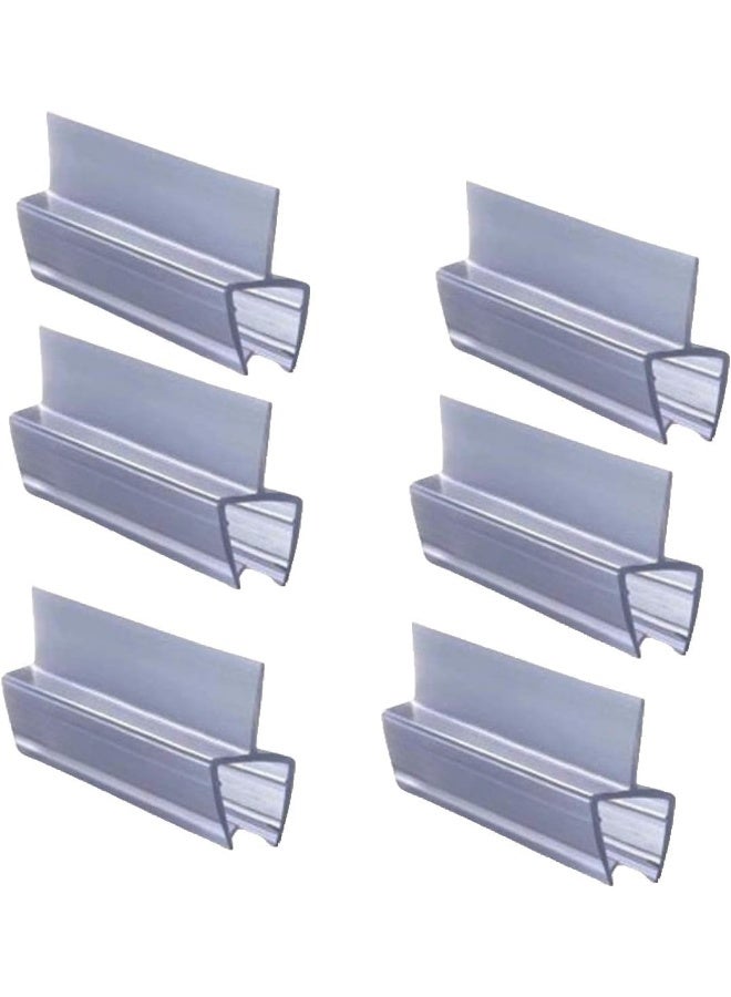 Biella 6Pcs Translucent Weather Stripping Seal Sweep With Drip Rail, Shower Door Pvc Silicone Lip Seal Strip For Frame-Less Glass (1 Meter ÃÂ Center Lip, 10Mm)  - Image 1