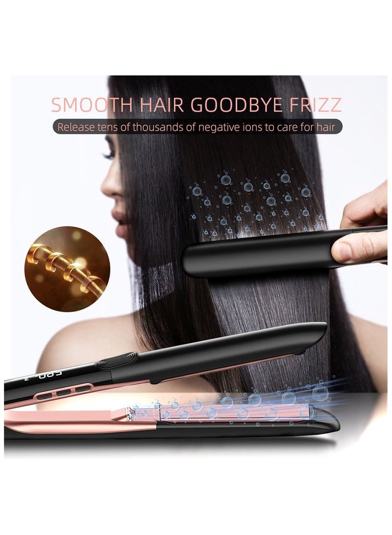 Hair Straightener and Curler 2 in 1 Professional Ceramic Ionic Dual Voltage Flat Iron with Negative Ions for Less Frizz, Shinier and Smoother Hair - Image 4