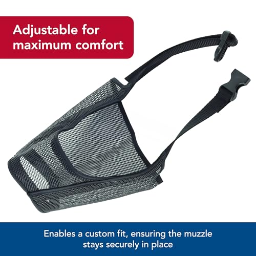 Coastal Pet Best Fit Adjustable Mesh Dog Muzzle - Soft Muzzle for Grooming Dogs with Open Front Design - Gentle, Durable Mesh for Temporary Muzzling - Black, 7" - Image 4