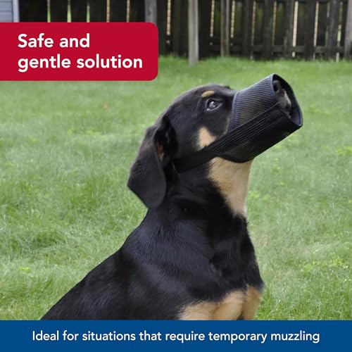 Coastal Pet Best Fit Adjustable Mesh Dog Muzzle - Soft Muzzle for Grooming Dogs with Open Front Design - Gentle, Durable Mesh for Temporary Muzzling - Black, 7" - Image 3