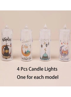 LDQ 4 Pcs Led Ramadan Crescent Moon Glowing Candle Light, Battery-Operated Tabletop Decorative Lamp With Led, Ramadan Festival Decor.  - Image 3