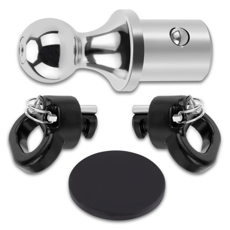 60618 Puck System Gooseneck Hitch Ball Kit with Case 38K 2516In Compatible with Dodge Ram 2500 3500 20132024 60638 60601 60617 Hitch Ball for Truck Bed with 2 Gooseneck Safety Chain Anchors