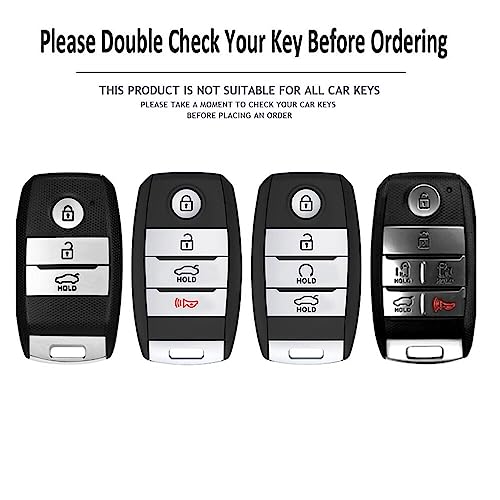 JVCV® Soft TPU Transparent Black Key Cover Compatible with Kia Seltos Sonet Carens 3 & 4 Button Smart Key | Anti-Scratch Slim Fit Case | Shockproof Protection (Transparent Black) - Image 2