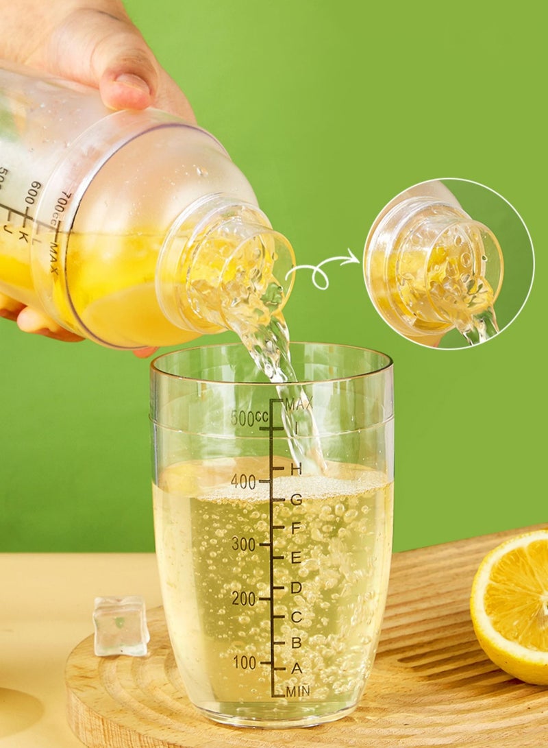 700ml Four-Stage Plastic tea Shaker - Bartender Tool, BPA-Free, with Clear Measurements and Honeycomb Filter for Perfect Cocktails and Milk Tea  - Image 5