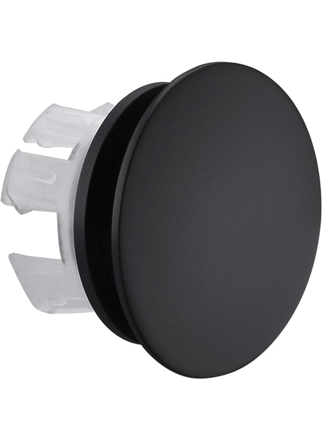 The Bros Solid Brass Sink Overflow Cap Round Hole Cover for Bathroom Basin, Matte Black Finished - Image 1