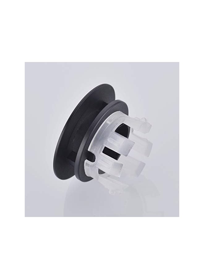 The Bros Solid Brass Sink Overflow Cap Round Hole Cover for Bathroom Basin, Matte Black Finished - Image 2