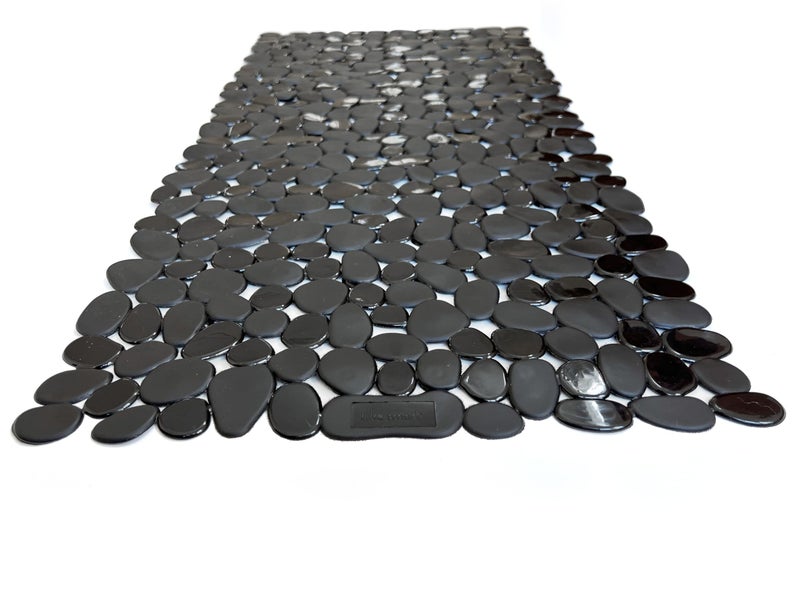 Pebbles NonSlip BathtubShower Mat 275x14 Rectangular NonToxic Safe Clean MachineWashable Superior Grip  Drainage Vinyl for Smooth Floors ONLY Opaque Black
