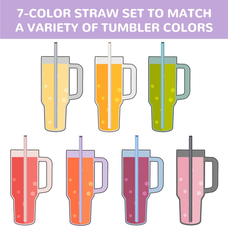 Tomorotec 15PCS Heart Shaped Silicone Straws Fit for Stanley 40oz 30oz 20oz Tumbler, 12.2 Inch Reusable Silicone Drinking Straws Fit for Stanley Cups, Customizable for Various Drinkware w/ 2 Brushes - Image 3