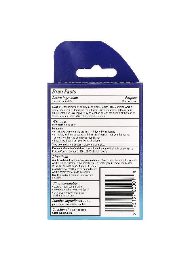 Compound W Compound W, Wart Remover, One Step Strips, Maximum Strength, For Kids, Ages 3+, 10 Medicated Strips  - Image 2