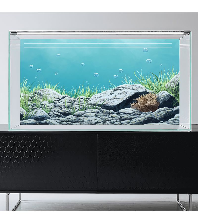 1 Sheet 47.2x24in Underwater Landscape Mural Sticker for Fish Tank Decoration Aquatic Plants Rocks Scene Sun Resistant Vinyl Art - Image 5