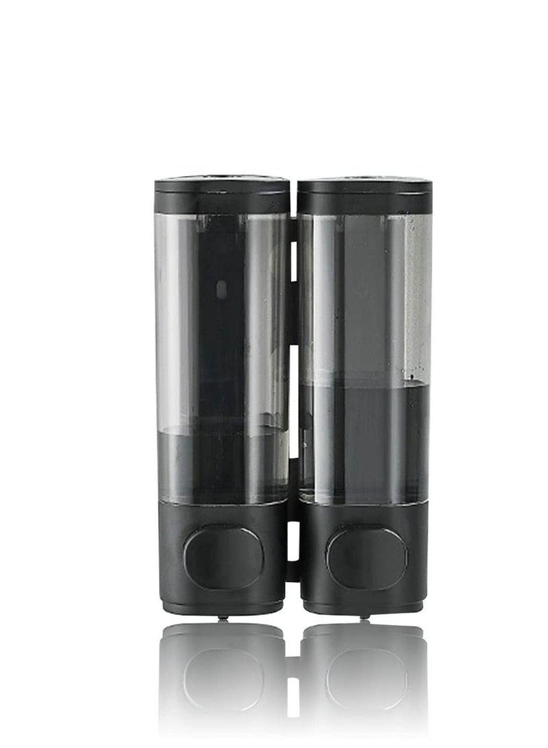 2-Chamber Soap Dispensers Wall Mount Commercial Dispenser Manual Hand Shampoo Shower Gel Lotion Container with  Home Bath Kitchen - Image 1