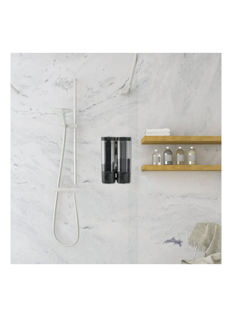 2-Chamber Soap Dispensers Wall Mount Commercial Dispenser Manual Hand Shampoo Shower Gel Lotion Container with  Home Bath Kitchen - Image 4