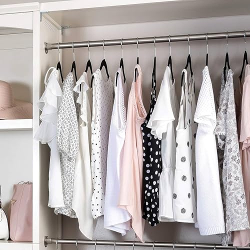BIANCO Clothes Hangers with Smooth Finish and Non-Slip Grooves Pack of 6 | Clothes Hanger Wardrobe Storage Organizer | Heavy Duty Plastic Hanger for Coats, Suits, Dresses, Pants and Shirts (Black) - Image 3