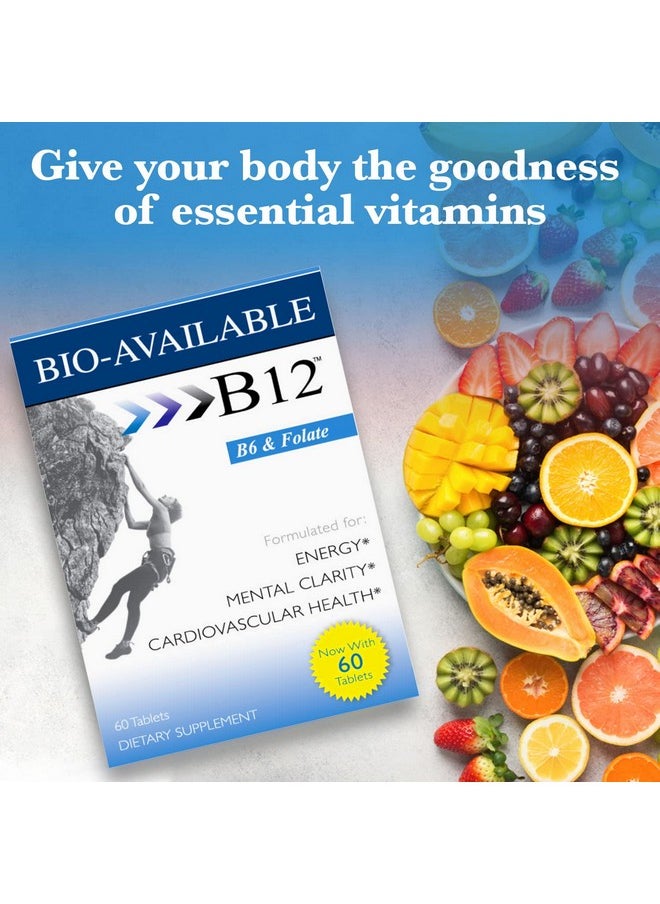 wellgenix - Bio Available Sublingual B12 60Ct (2 Pack) Daily Multivitamins Focus Support Formula W/ Vitamins C B6 B12 Folic Acid & Biotin Energy & Diet Supplement For Immune & Overall Health - Image 1