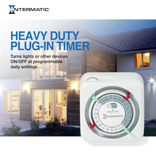 Intermatic TN111K 15-Amp Indoor Timer - Versatile 24-Hour Control - Easy Manual Override and Single 2-Prong Design (2 Pack) - Image 2