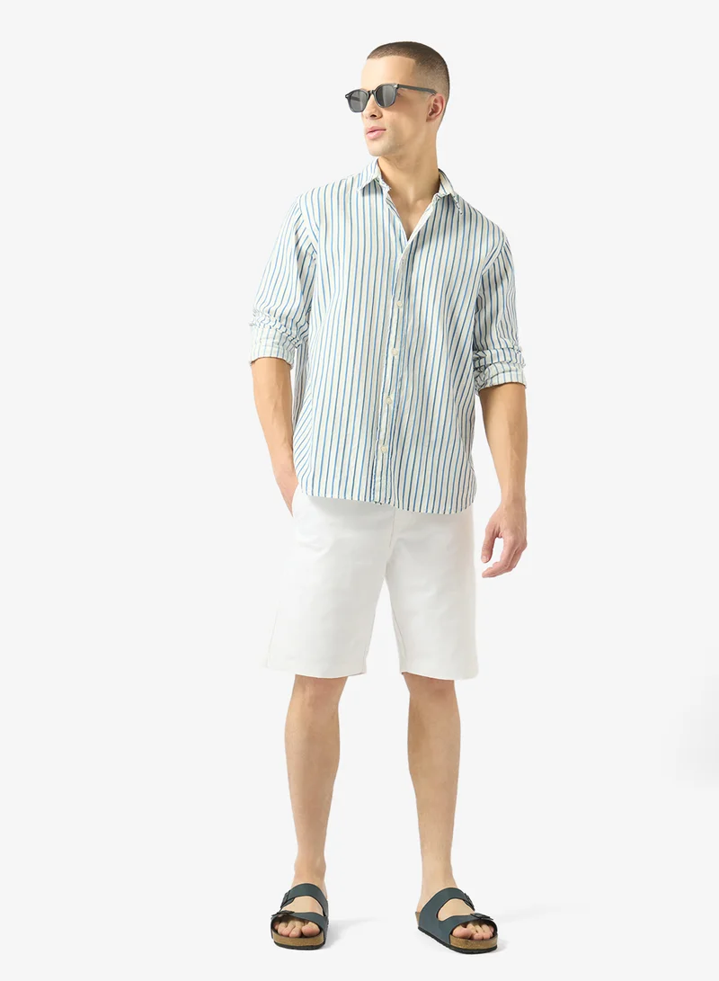 Robert Wood Side button closure shorts