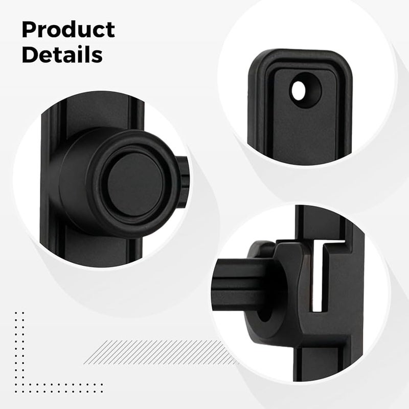 Black Sliding Barn Door Lock Kit 90 180 Degrees Flip Gate Latch with Spring Ball for Windows Garage Garden Gates - Image 3