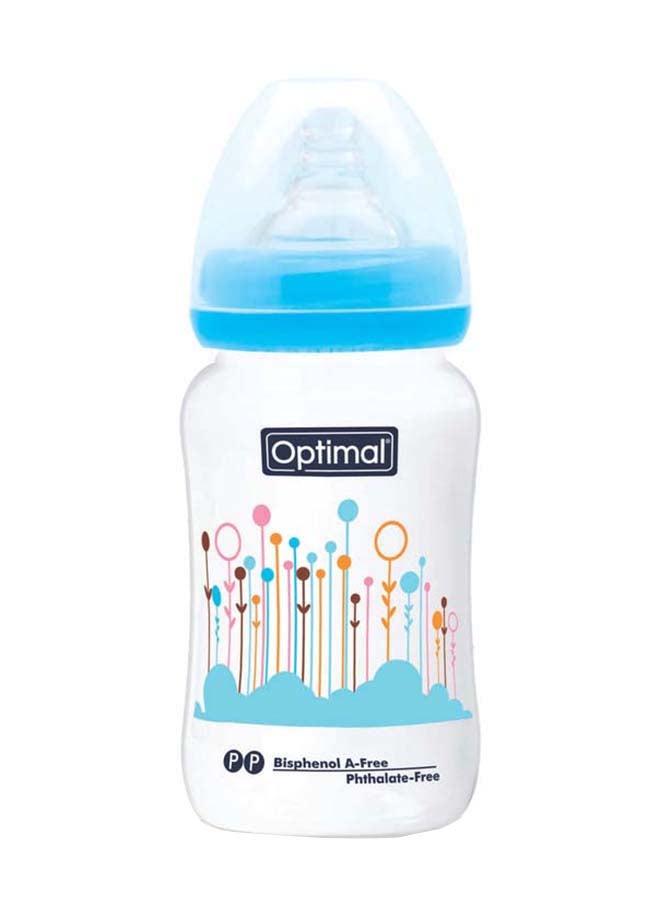 Optimal Wide Neck Feeding Bottle 240 ML, Blue - Image 1