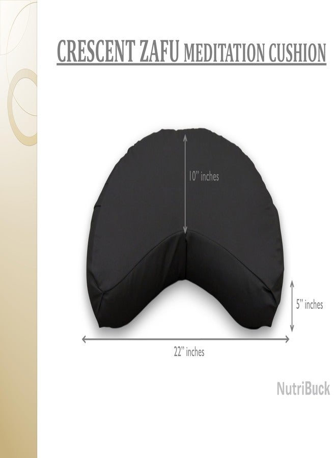 NutriBuck® Large Crescent Zafu Meditation Cushion Filled with Buckwheat Hulls, This Unique Crescent Design Offers Optimal Comfort and Support for Your Meditative Journey (L-GraaeY, Large) - Image 3