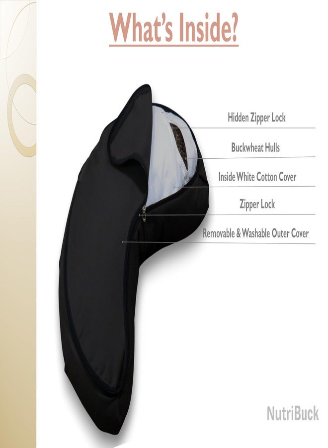 NutriBuck® Large Crescent Zafu Meditation Cushion Filled with Buckwheat Hulls, This Unique Crescent Design Offers Optimal Comfort and Support for Your Meditative Journey (L-GraaeY, Large) - Image 4