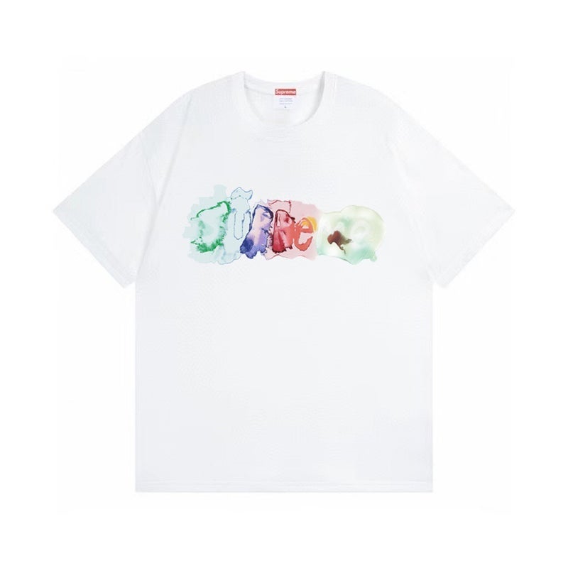 SUPREME 26FW New Trendy SUP American Retro Letter Print All-Match Short Sleeve T-Shirt - Image 1