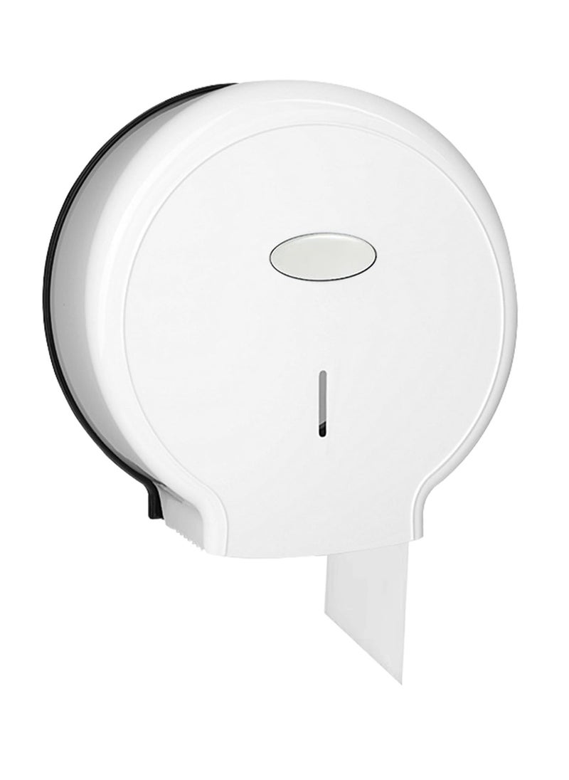 SYOSI - Wall Mounted Toilet Roll Dispenser 10.6×11.0×4.7inch Jumbo Toilet Paper Holder for Bathroom Waterproof and Durable No Punching Required Plastic Paper Dispenser for School Bathroom Office White - Image 1