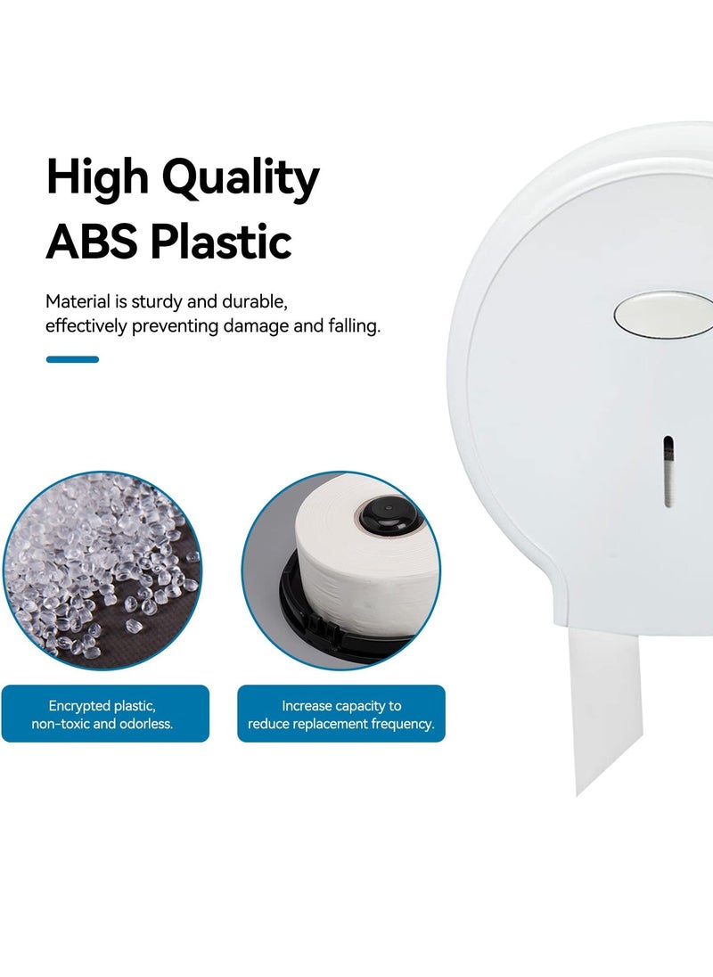 SYOSI - Wall Mounted Toilet Roll Dispenser 10.6×11.0×4.7inch Jumbo Toilet Paper Holder for Bathroom Waterproof and Durable No Punching Required Plastic Paper Dispenser for School Bathroom Office White - Image 1