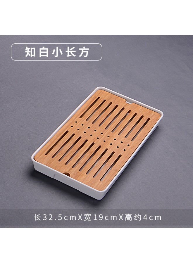 Portable Tea Tray Household Bamboo Drying Tray New Chinese Style Water Storage Drying Tea Table Tea Set Tray Simple Household Tea Tray