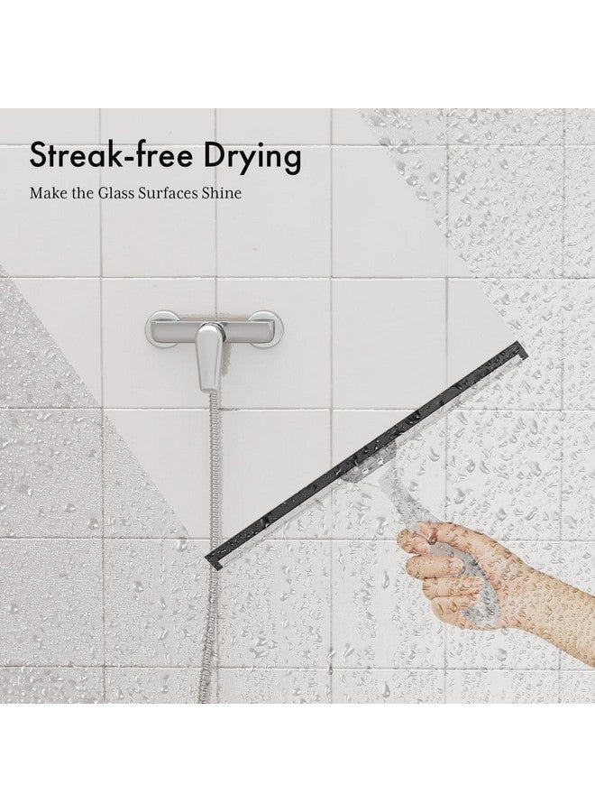 أمازيرباث ممسحة دش AmazerBath للأبواب الزجاجية، ممسحة متعددة الأغراض مع خطاف شفط وخطاف لاصق، ممسحة شفافة لزجاج الدش والنوافذ والمرايا والبلاط ونوافذ السيارات - 10 بوصات، شفافة - Image 3