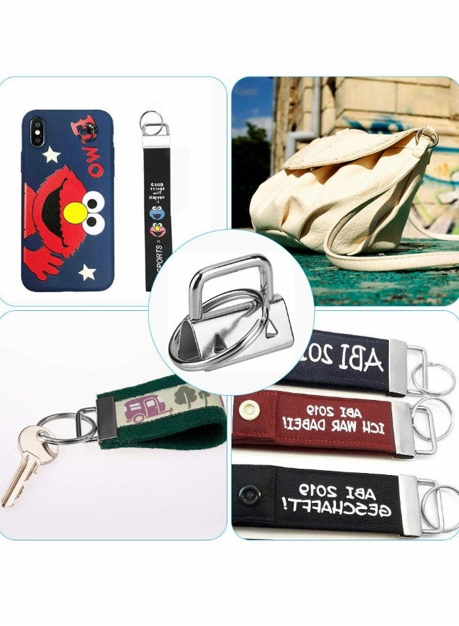 50 PCS Metal Key Fob Hardware Set, Keychain Bracelet Clips with Rings for Crafting, Bag Wristlets and More, 25mm