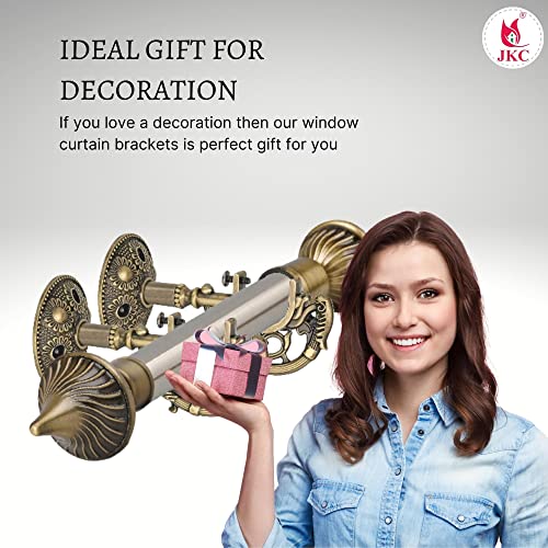 JKC Antique Zinc Alloy Whirl Curtain Brackets and Holders, Curtain Holders for Wall, Curtain Brackets, Curtain Holder, Curtain Rod Holder Golden - 5 Pair (Antique Gold, 6 Pair) - Image 5