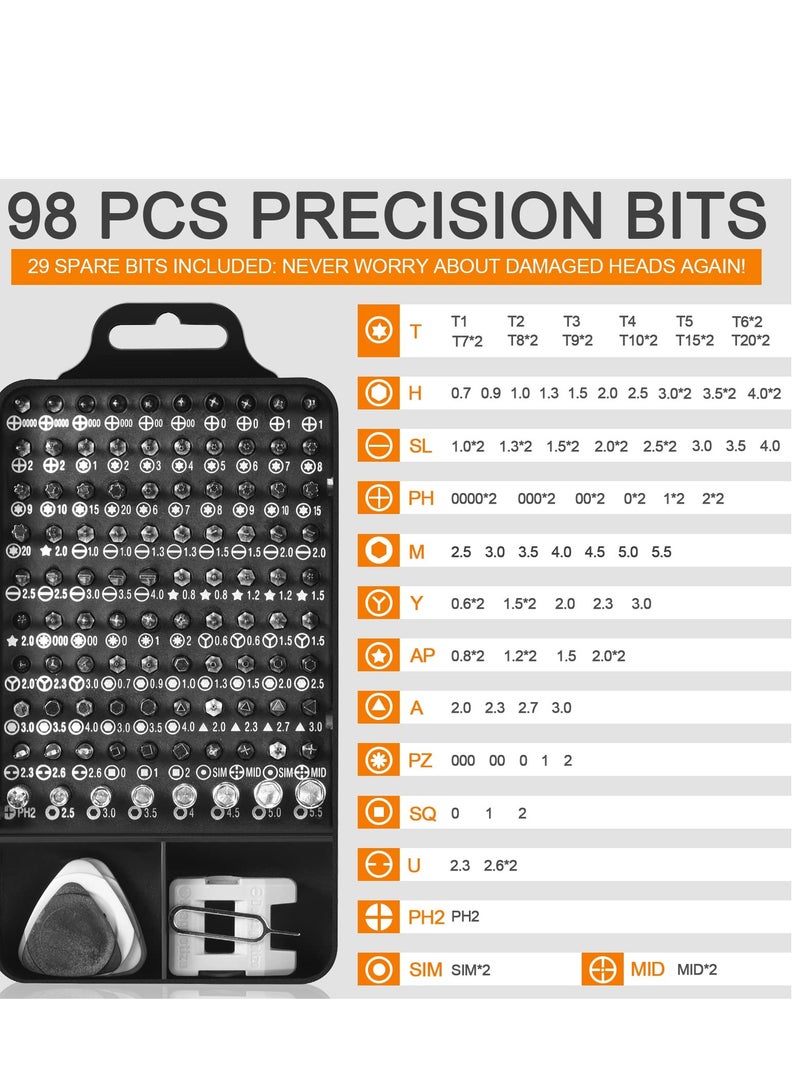 SYOSI Precision Screwdriver Set, 115 in 1 Set, Professional Repair Tool Kit with Magnetic Driver for Cellphone, Computer, Laptop, Watch, Eyeglasses, Modding and DIY Projects - Image 2