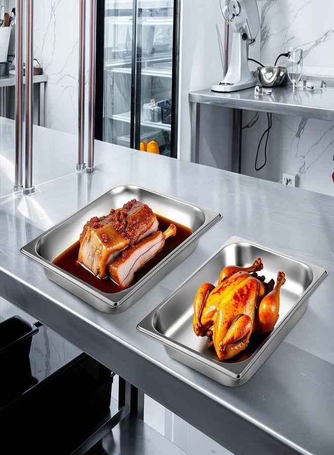 EupHHonycs 4 Pack Half Size Hotel Pans 2.5" Deep 1/2 Size Stainless Steel Steam Table Pan Anti-Jam Food Pan Chafing Pan for Hotel, Party, Buffet, Chafing Dishes, Catering Supplies - Image 4