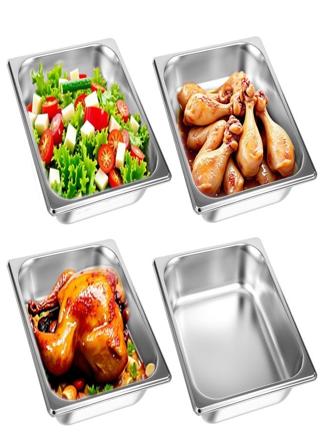 EupHHonycs 4 Pack Half Size Hotel Pans 2.5" Deep 1/2 Size Stainless Steel Steam Table Pan Anti-Jam Food Pan Chafing Pan for Hotel, Party, Buffet, Chafing Dishes, Catering Supplies - Image 1