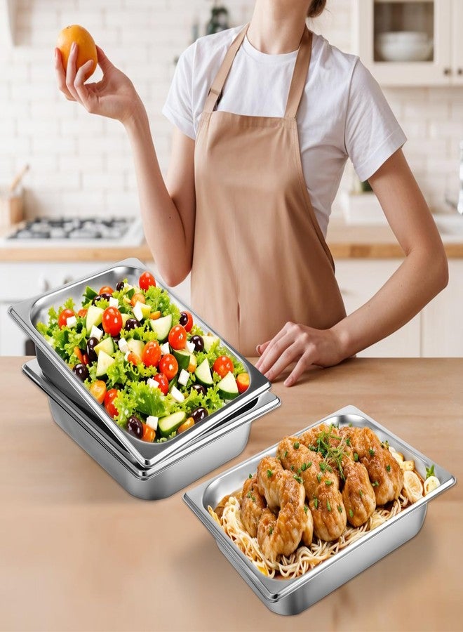 EupHHonycs 4 Pack Half Size Hotel Pans 2.5" Deep 1/2 Size Stainless Steel Steam Table Pan Anti-Jam Food Pan Chafing Pan for Hotel, Party, Buffet, Chafing Dishes, Catering Supplies - Image 5