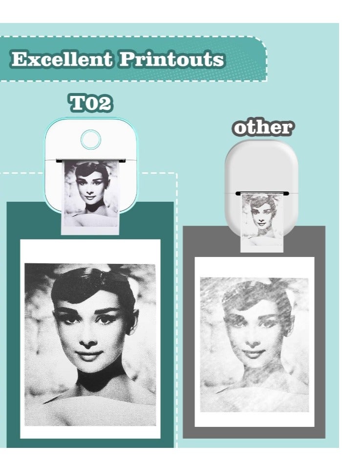 فوميمو صانع ملصقات لاسلكي - طابعة ملصقات حرارية محمولة - طابعة صغيرة متوافقة مع Android وiOS - صانع ملصقات بلوتوث للدراسة والعمل والمكتب والمطبخ والمشاريع المنزلية والهدايا (أبيض + أخضر) - Image 5