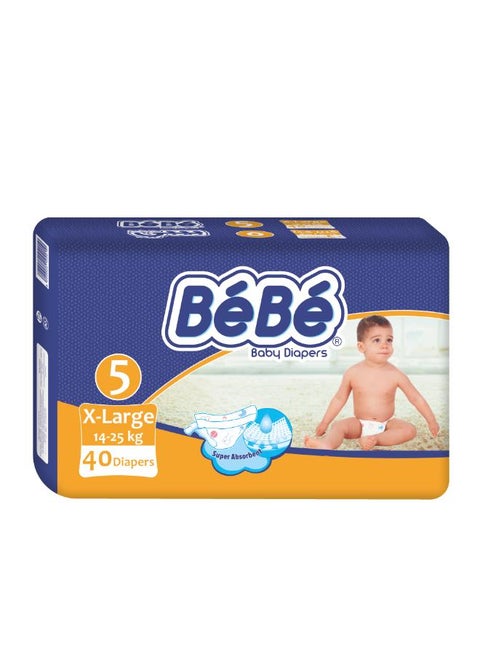 حفاضات اطفال كبير جدا (مقاس 5) 40 حفاضه