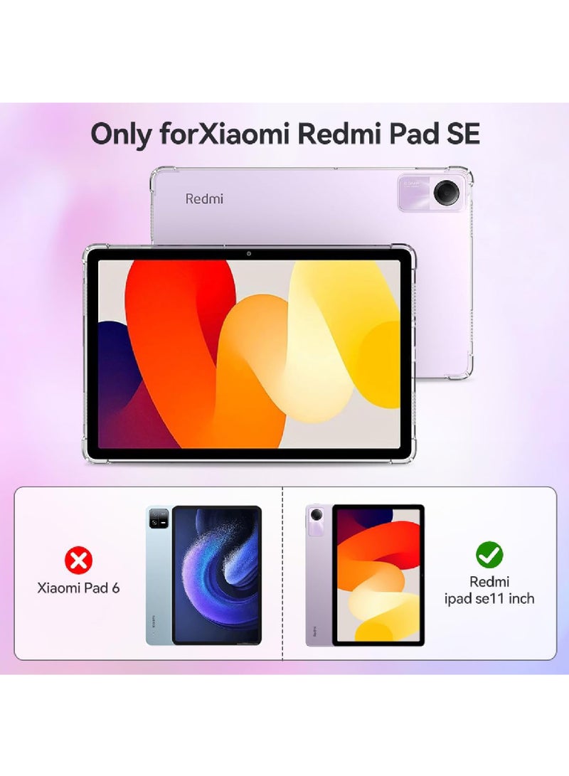 Rock Pow Compatible with Xiaomi Redmi Pad SE 11 Inch Clear Case - 2023 Release, Shockproof Flexible Cover Anti-Scratch Transparent TPU Protective Shell for REDMIPAD SE - Image 2