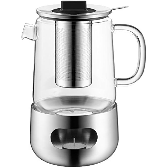 WMF Sensitea Set With Warmer 13 L Glass Teapot Stainless Steel Rechaud Transparent - Image 2