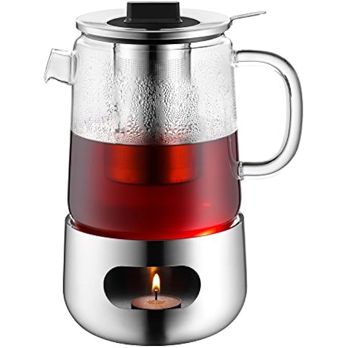 WMF Sensitea Set With Warmer 13 L Glass Teapot Stainless Steel Rechaud Transparent - Image 3